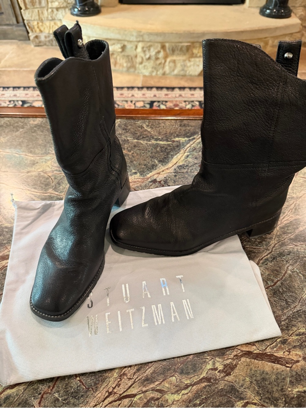 Women’s black leather boots